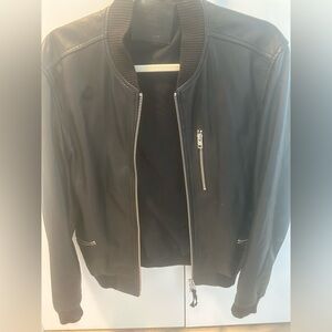 Men’s All Saints Leather Bomber jacket, perfect condition!